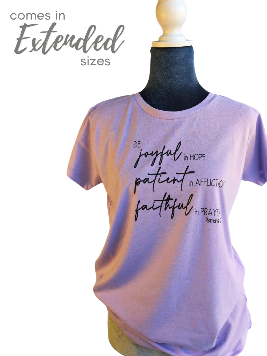 Joyful Patient Faithful short sleeve tee