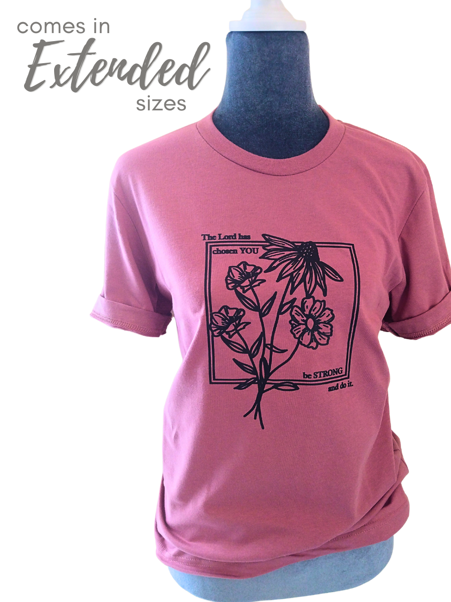 Be Strong and Do it Short Sleeve Tee- Mauve with grey text