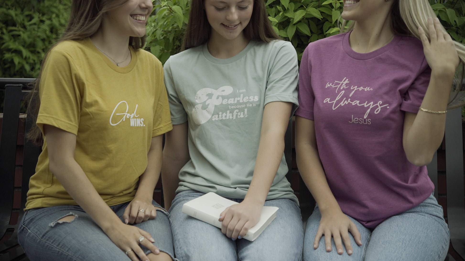 Fearless because He is faithful mint ss tee