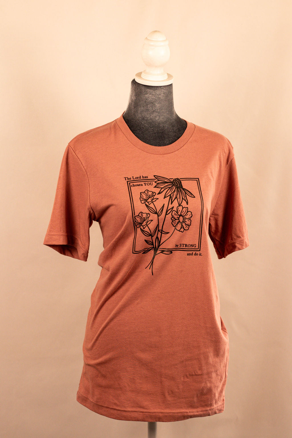 Be Strong and Do it Short Sleeve Tee- Mauve with grey text