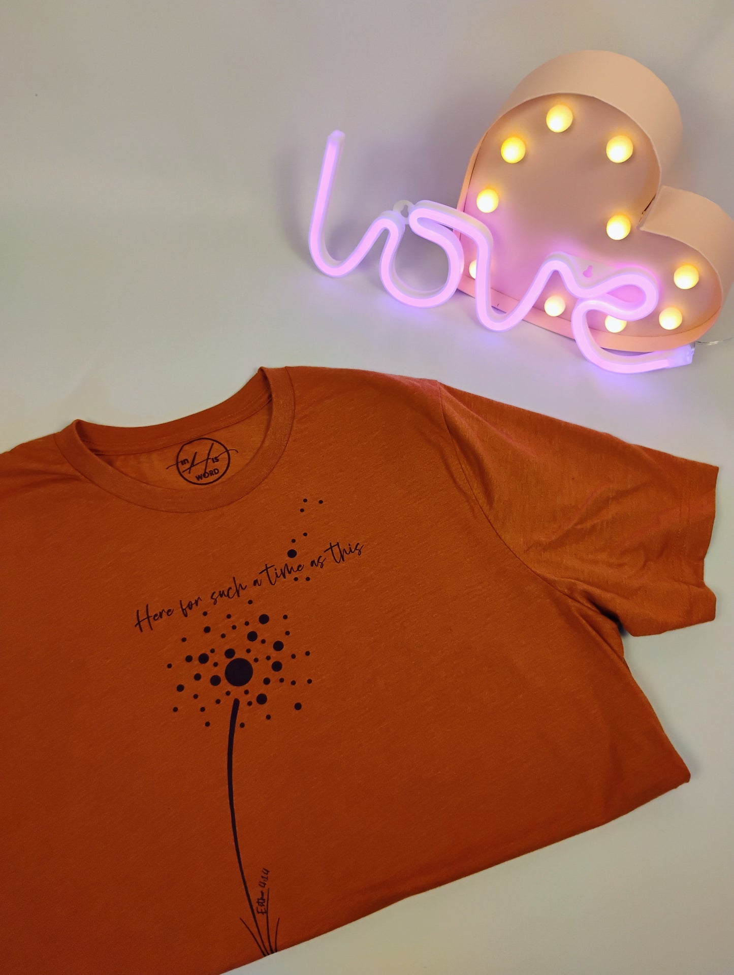 Here for Such a Time heathered autumn ss short sleeve tee (eggplant text)