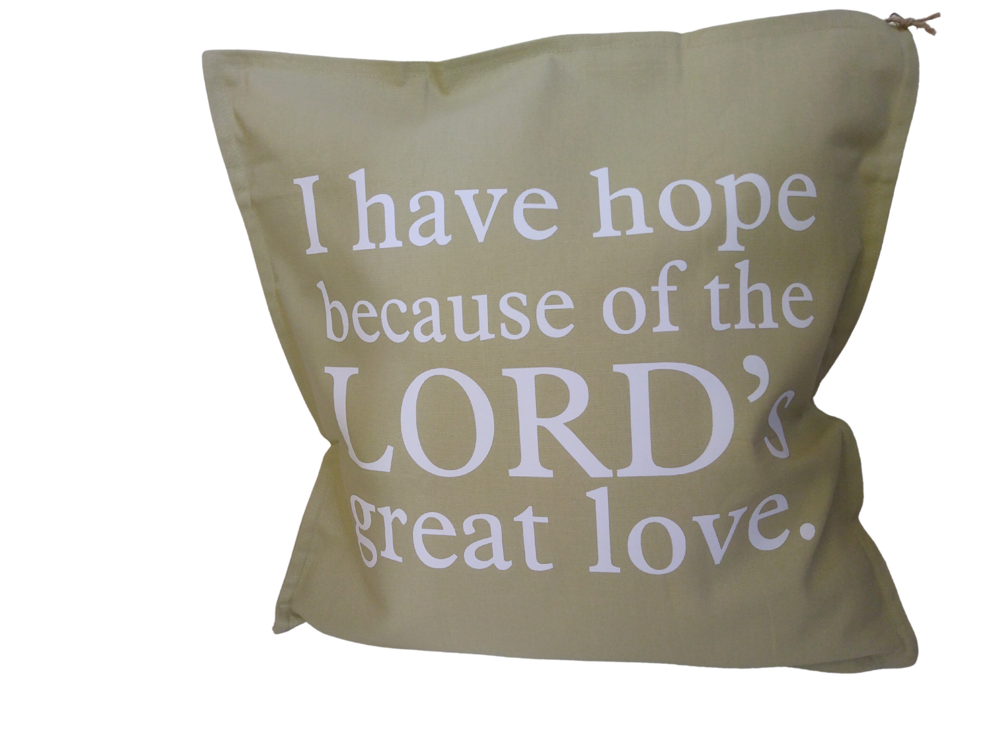 Have Hope Because of the Lord's Great Love pillow