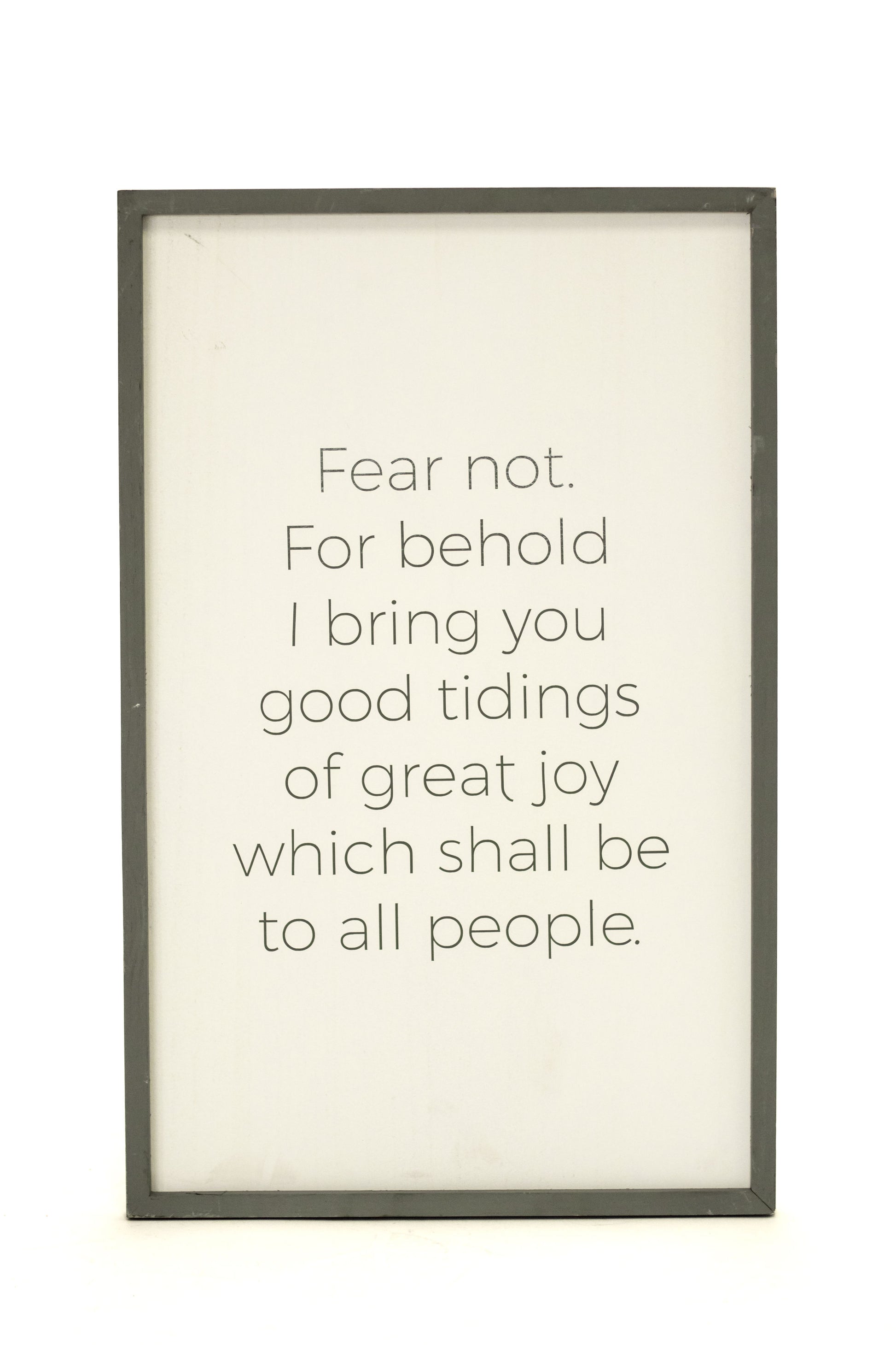 Fear not. Good Tidings 17"x27" Wood Sign