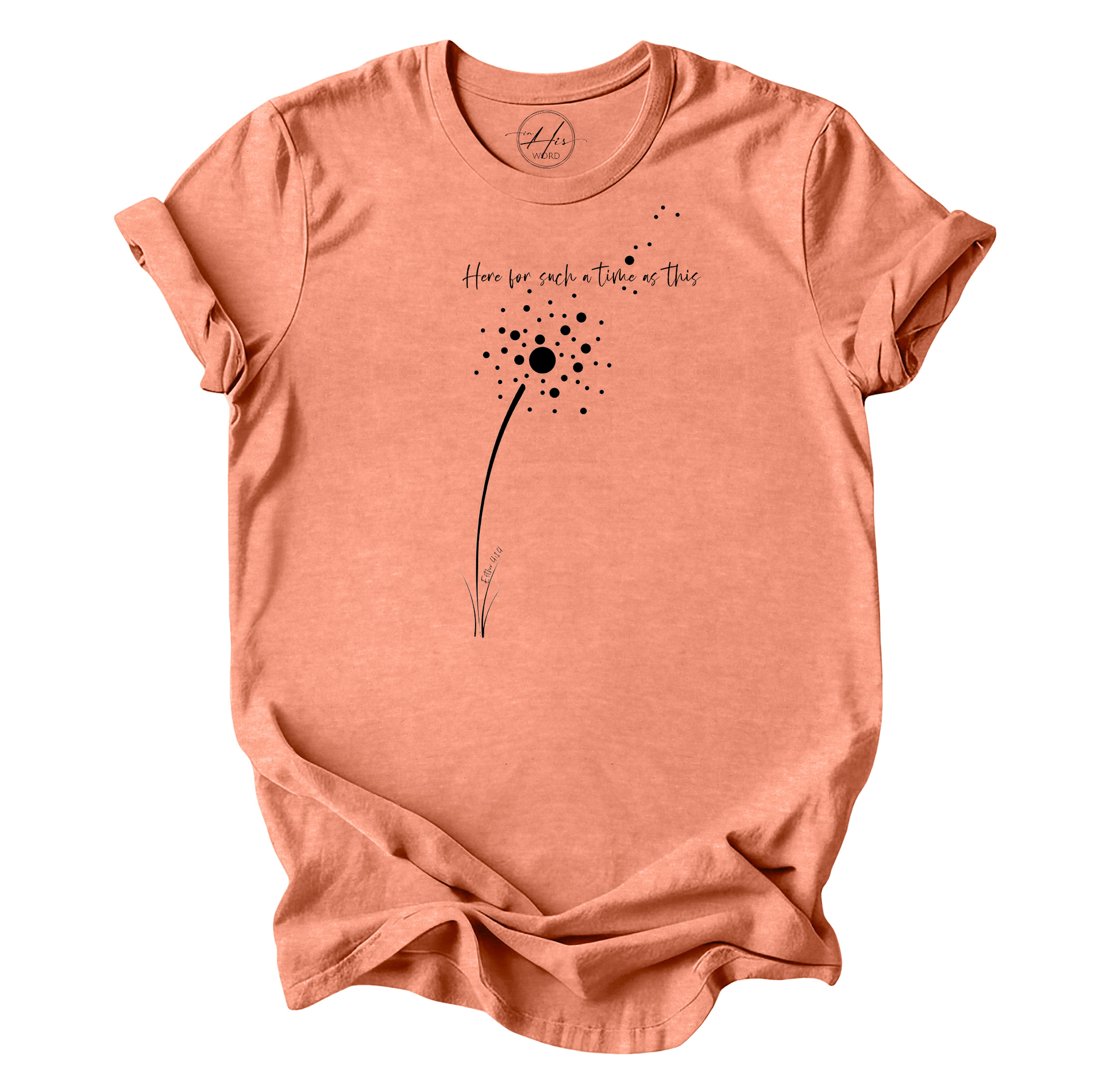 Here for Such a Time as This heathered sunset prism short sleeve tee