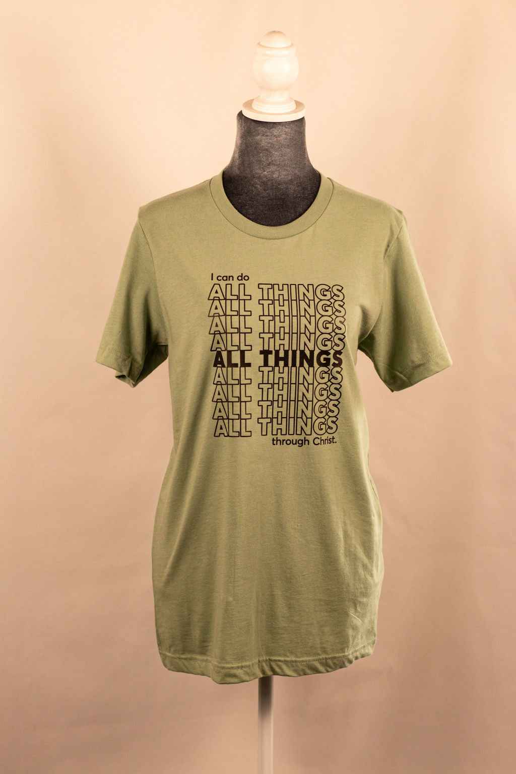 All Things ss tee- Sage with black text