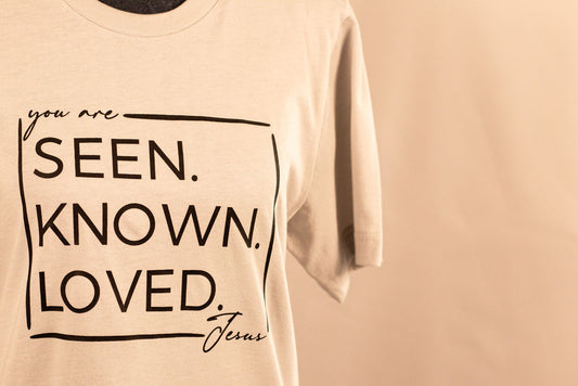 Seen.Known.Loved. Short Sleeve silver/grey tee