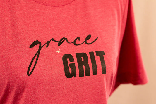 Grace + Grit Short Sleeve tee- Heather Raspberry