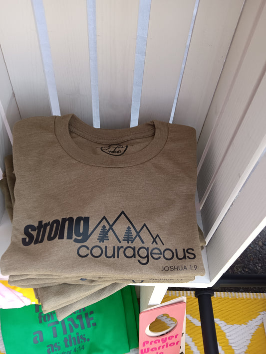 Strong and Courageous youth tee