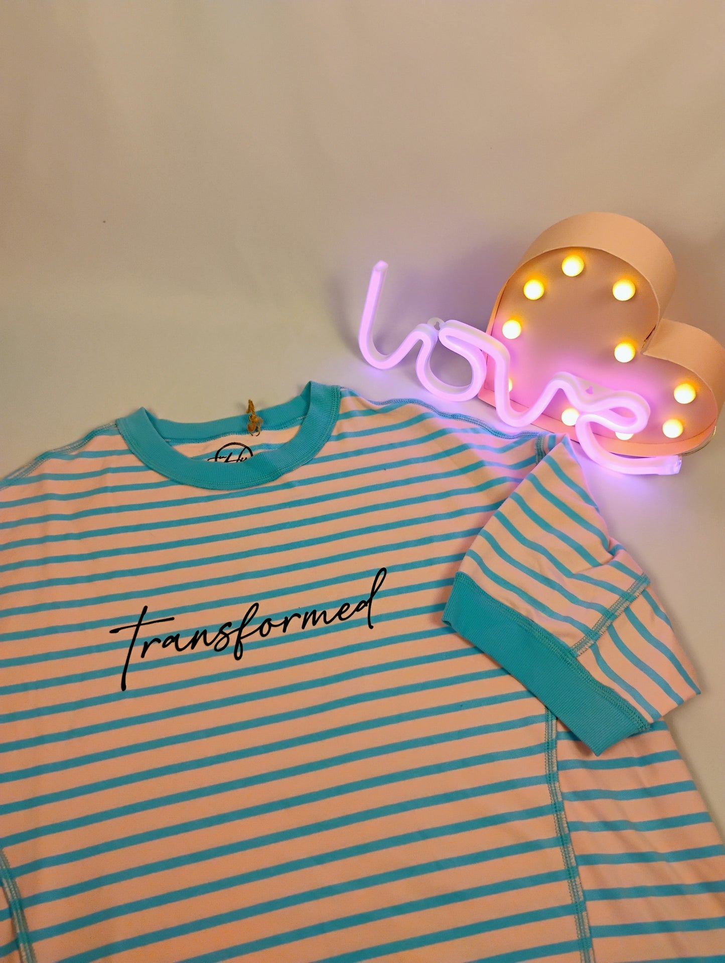 Transformed striped SS fashion top