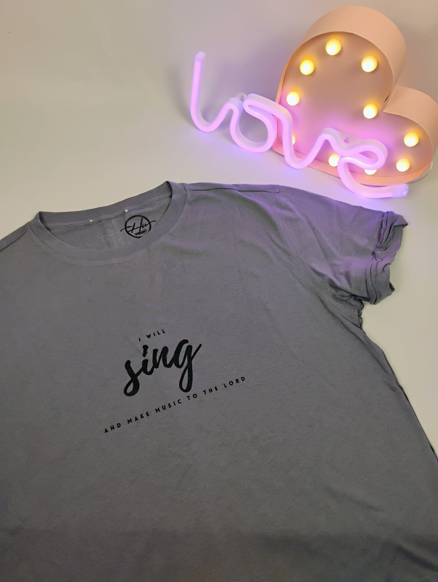 I will Sing Boxy SS Tee- Dusty Blue