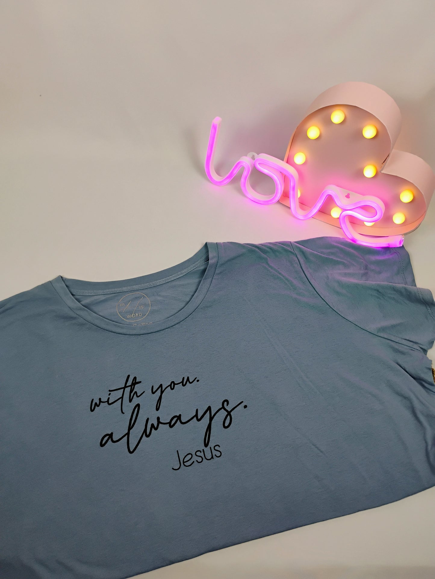 With you always SS Tee- Stellar Blue