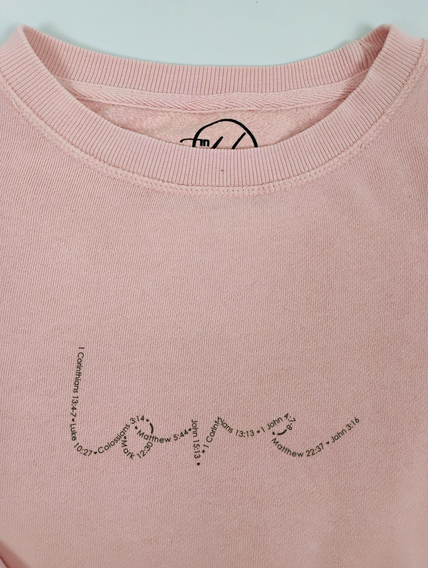 Love Garment Dyed Crewneck Sweatshirt- Blush Pink