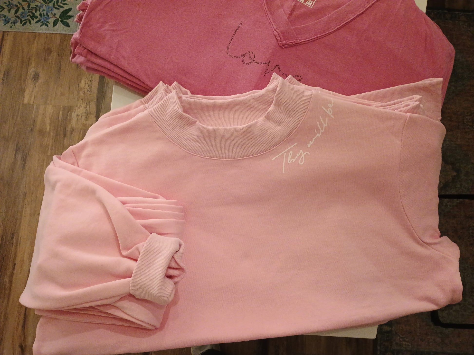 Thy Will be Done Pink heavy-weight Mockneck Sweatshirt