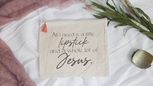 Lipstick & Jesus Cosmetic Bag