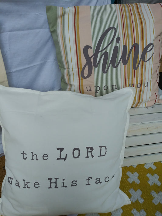 The Lord make His face Shine Pillow set/2